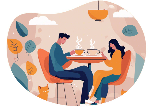 Novosibirsk Indoor Cat Cafe and Motorbike Showroom Date date idea illustration
