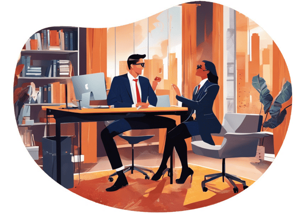 Office Fling Fantasy date idea illustration