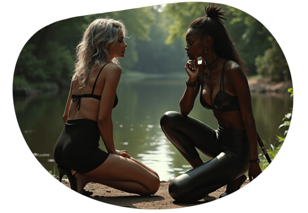Pimp and Lesbian Whore Fantasy in Birmingham date idea illustration