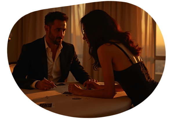 Poker Night in Asmara: A High-Stakes Romance date idea illustration
