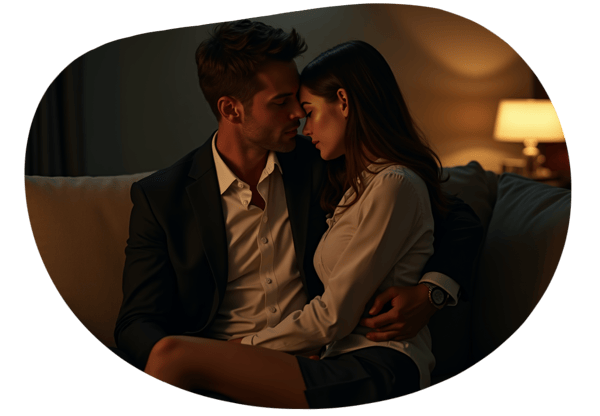 Power Play in the Office: CEO and Assistant date idea illustration