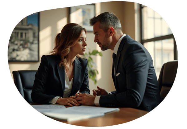Power Play in the Office: CEO and Secretary Seduction date idea illustration