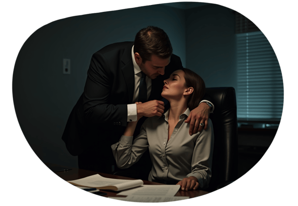 Power Play in the Office: Secretary and CEO date idea illustration