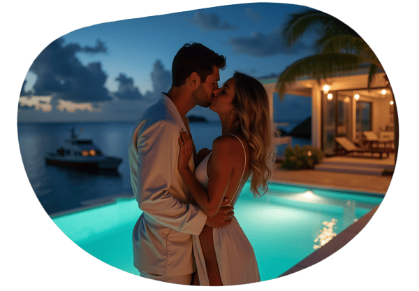Private Island Getaway date idea illustration