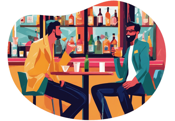 Progressive Happy Hour Crawl in Capitol Hill date idea illustration