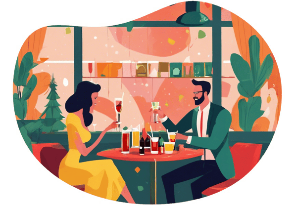 Progressive Happy Hour Crawl in Capitol Hill date idea illustration