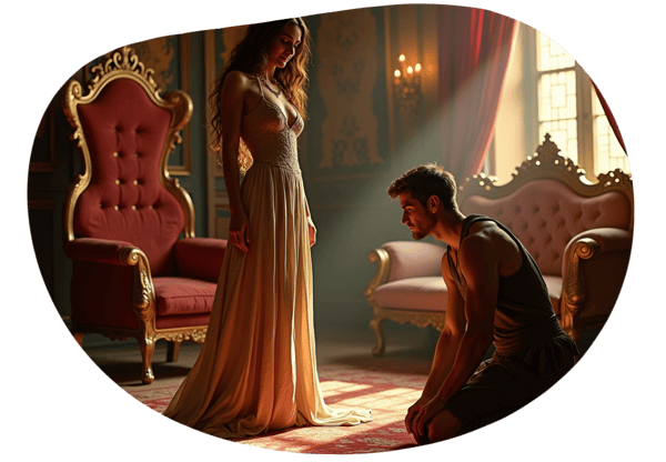 Queen Abby and Her Peasant Slave Jim date idea illustration