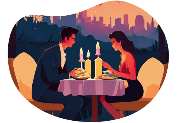Romantic Candlelight Dinner date idea illustration