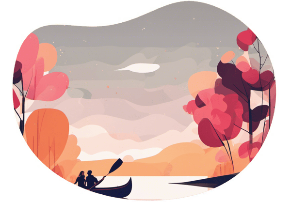Romantic Canoeing Date date idea illustration