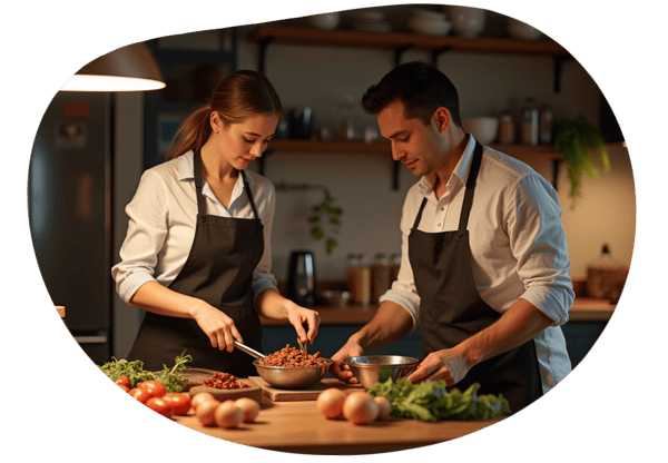 Romantic Egyptian Cooking Adventure date idea illustration