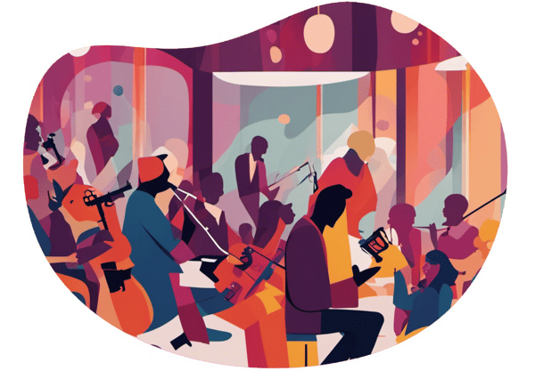 Romantic Jazz Club Date date idea illustration