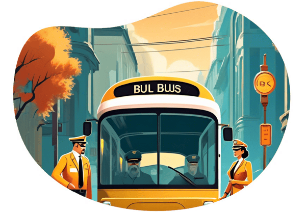 Romantic Midnight Bus Adventure date idea illustration