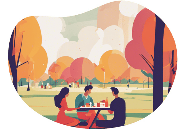 Romantic Picnic in the Park date idea illustration