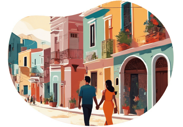 Romantic Stroll and Coffee Date in Izmir's Historic Kemeraltı date idea illustration