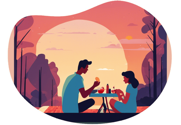 Romantic Twilight Picnic in Kazan date idea illustration
