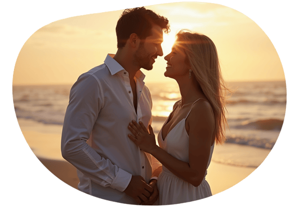 Romantische Strandpicknick bij Zonsondergang date idea illustration