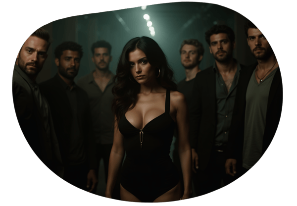 Rough Gangbang Fantasy Night date idea illustration