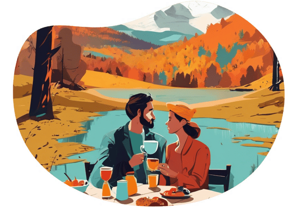 Russian Wild Breakfast Adventure date idea illustration