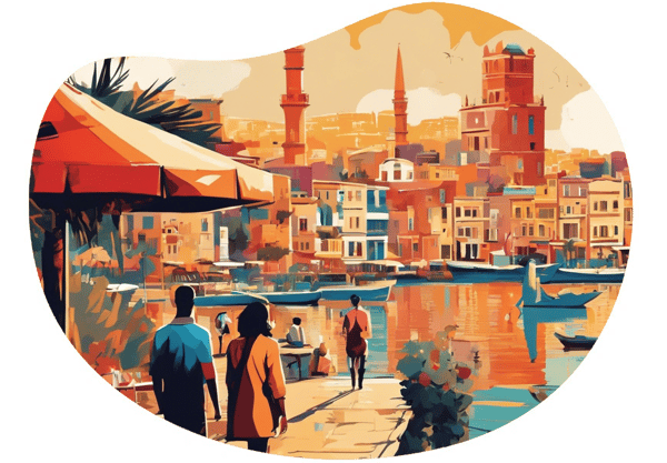 Seaside Stroll and Street Food in İzmir date idea illustration