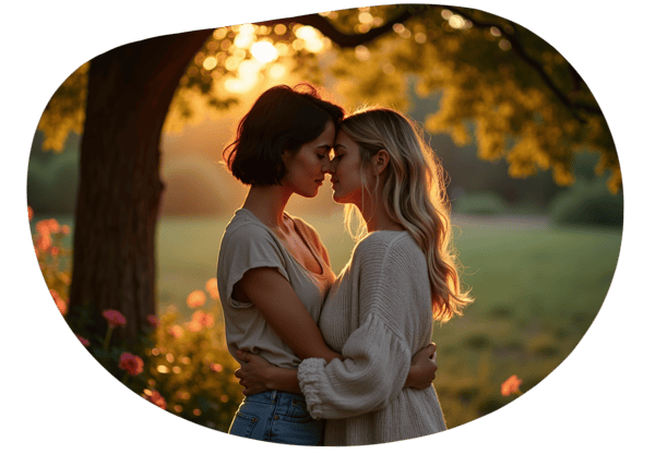 Secret Garden Rendezvous: A Lesbian Fantasy date idea illustration