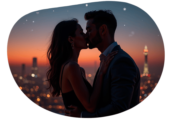 Secret Lovers in the City date idea illustration