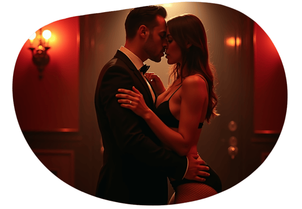 Seductive Striptease date idea illustration
