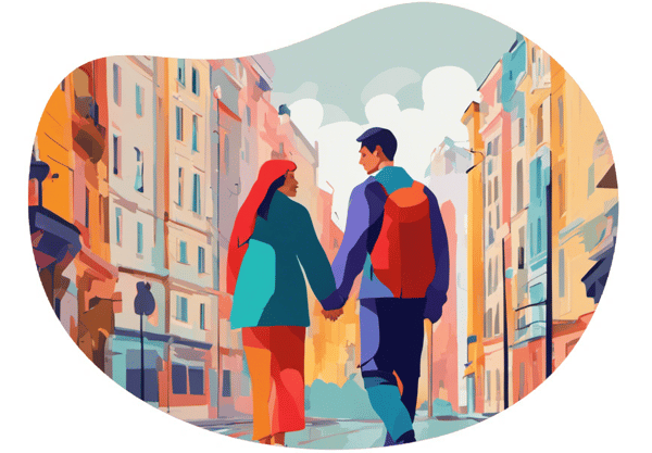 Self-Guided Walking Tour of Kyiv date idea illustration