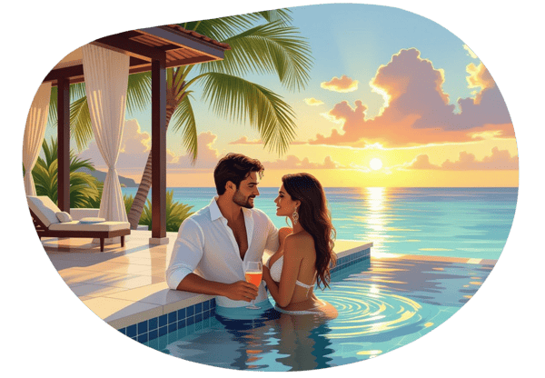 Sensual Escape: A Swingers' Paradise in Riviera Maya date idea illustration