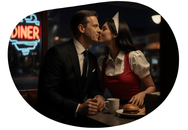 Small Town Seduction: CEO Meets Waitress date idea illustration
