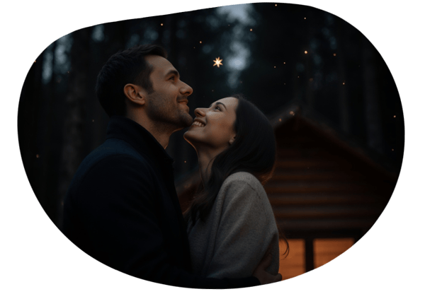 Stargazing Cabin Escape date idea illustration