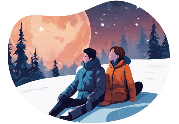 Stargazing Under the Winter Sky date idea illustration