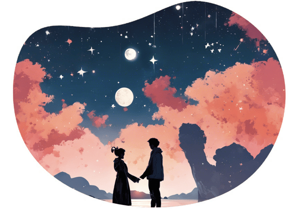 Starry Night Encounter: A Manga-Inspired Roleplay date idea illustration