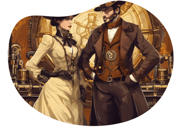 Steampunk Soiree of Seduction date idea illustration