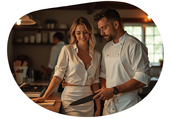 Steamy Kitchen Seduction date idea illustration