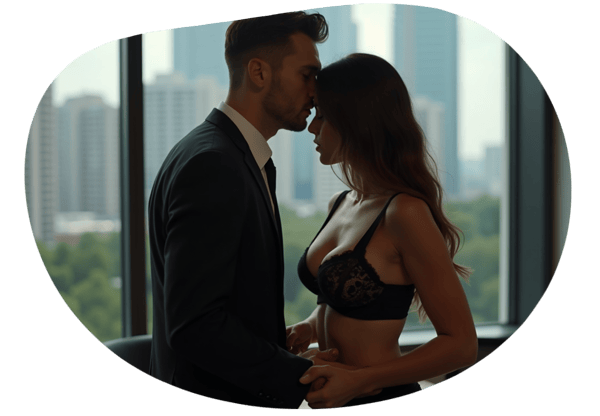 Steamy Office Romance: Boss and Secretary Fantasy date idea illustration