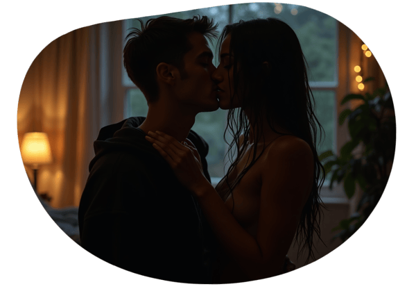 Stormy Night with the Girl Next Door date idea illustration