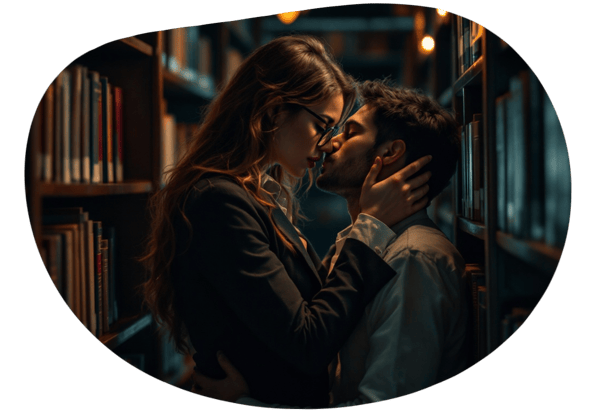 Stoute Bibliothecaresse in de Stille Bibliotheek date idea illustration