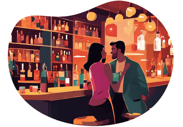 Strangers in a New York Night date idea illustration