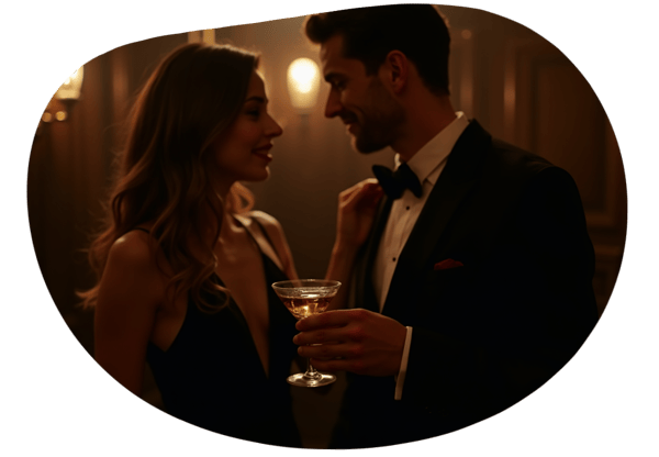 Strangers in the Night: A Hotel Bar Encounter date idea illustration