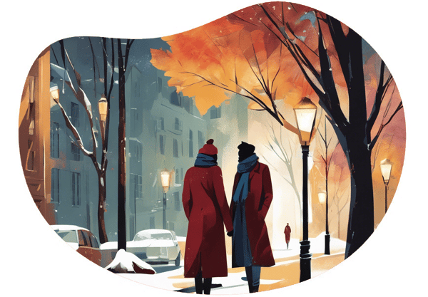 Strangers in the Night date idea illustration