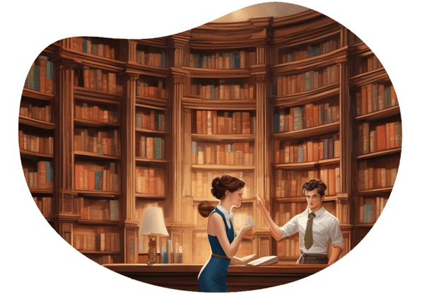 Sunday Afternoon at the Library date idea illustration