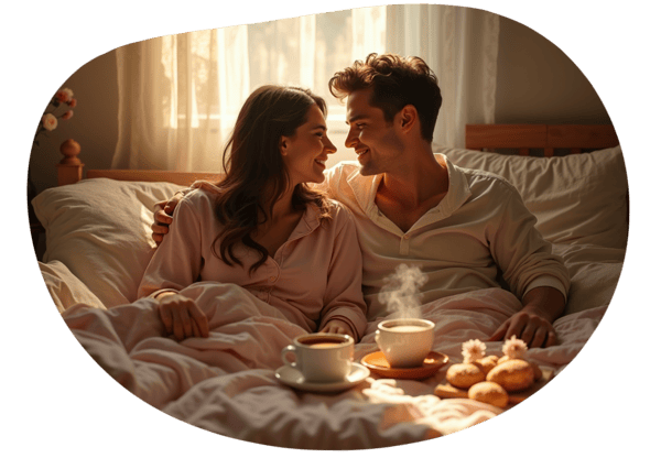Sunday Morning Cuddle Cafe date idea illustration