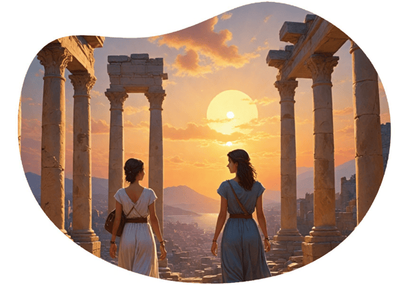 Sunset Adventure at Kadifekale date idea illustration