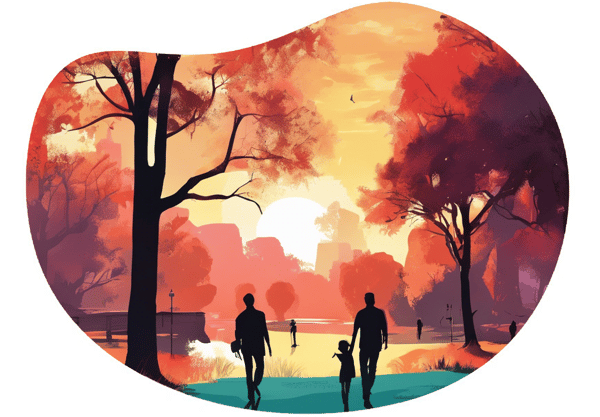 Sunset Walk at Seka Park İzmit date idea illustration