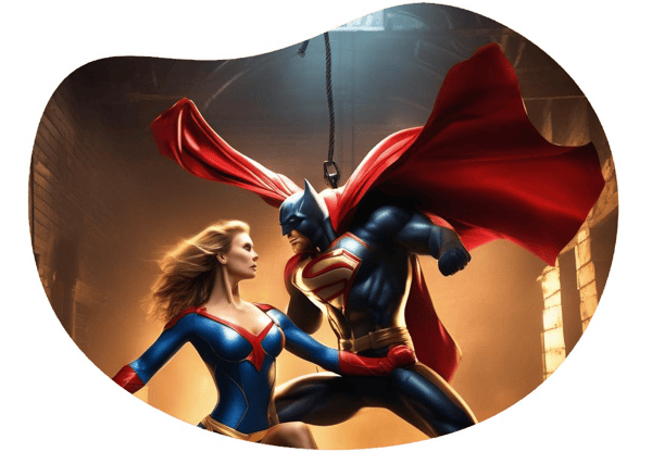 Superheroine Captured date idea illustration