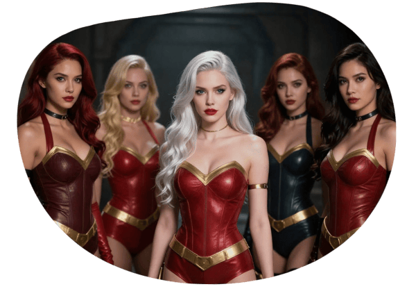 Superheroine Domination: A Night of Power Reversal date idea illustration