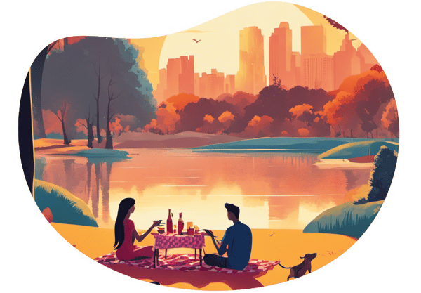 Surprise Birthday Picnic in Jakarta Park date idea illustration