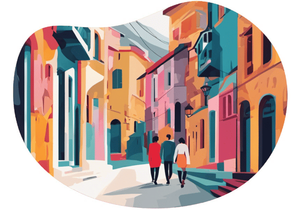 Tbilisi Free Urban Exploration Adventure date idea illustration