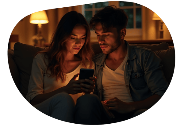 Texting Temptation: A Threesome Fantasy Unveiled date idea illustration