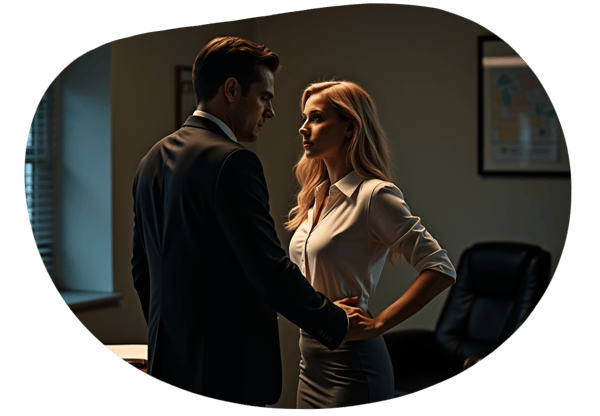 The Boss and the Secretary: Power Play in the Office date idea illustration